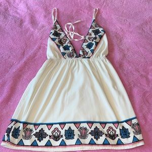 Sabo Skirt White, Blue, and Pink Dress